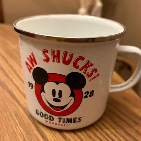 Disney Mickey Mouse Enamel coffee mug - aw shucks